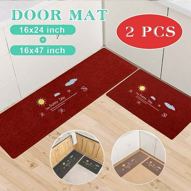 Non-Slip Kitchen Floor Mats Washable Machine Rug Door Large Runner Carpe Hallway